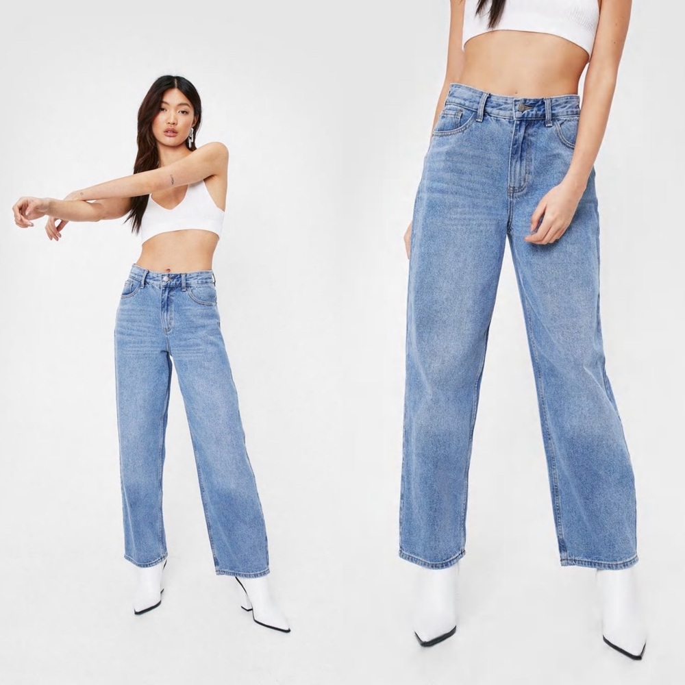Nasty Gal Dru High Waisted Wide Leg Jeans